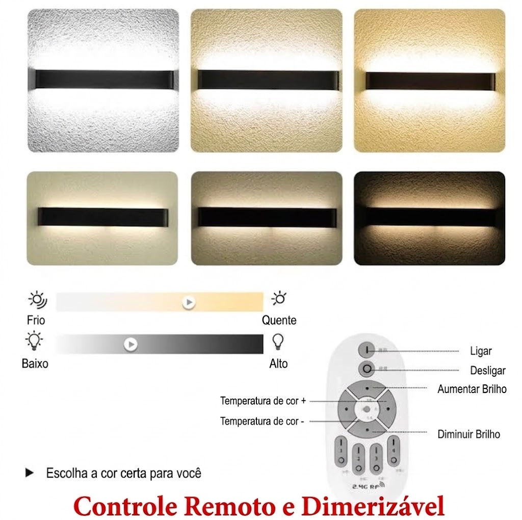 lâmpada moderna de parede led regulável