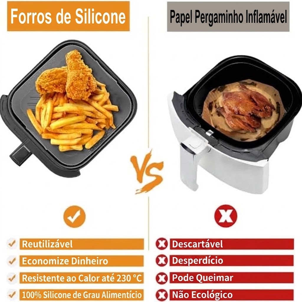 Forros de air fryer de silicone antiderrapante