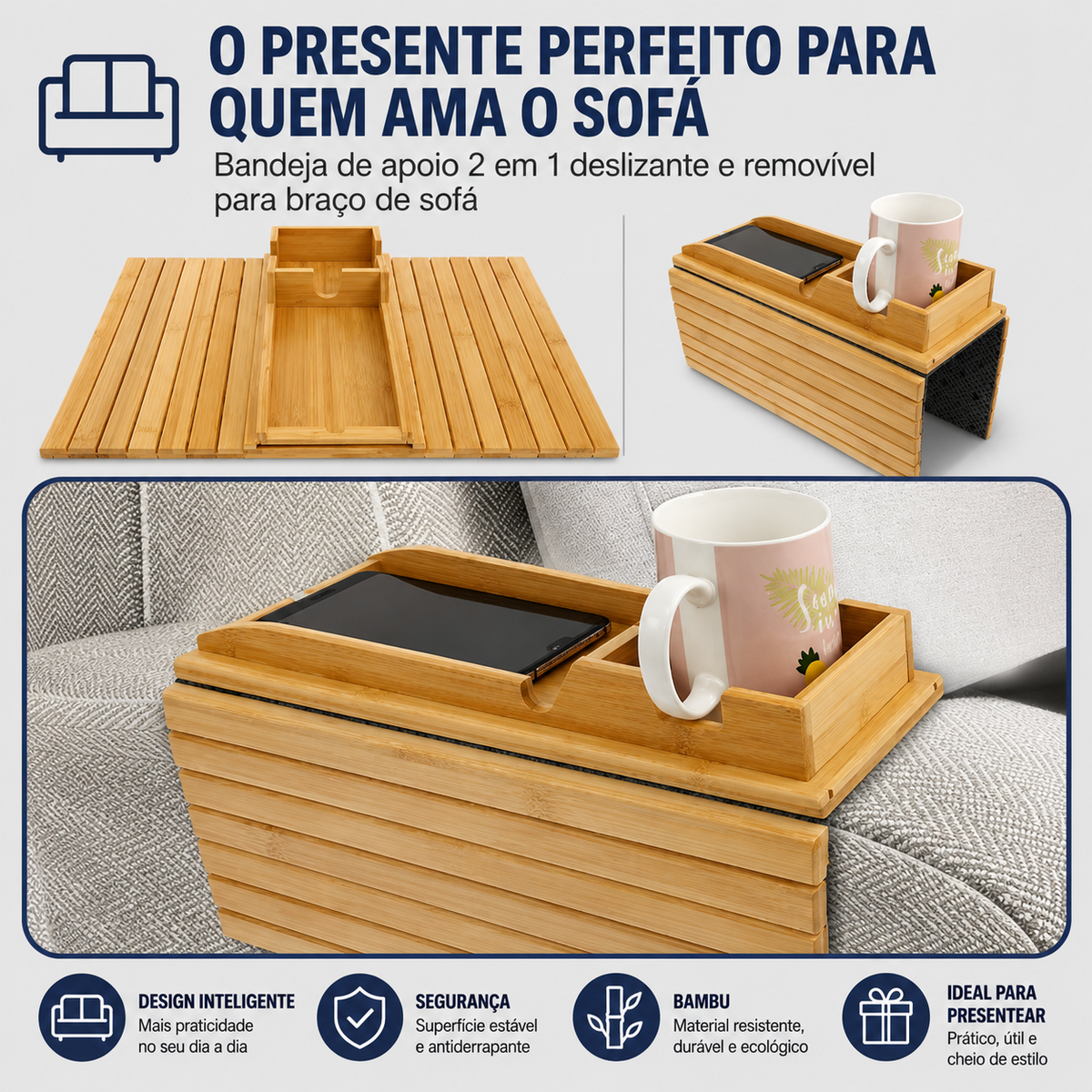 Porta copo para sofá