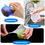 Tampas de Silicone Reutilizáveis