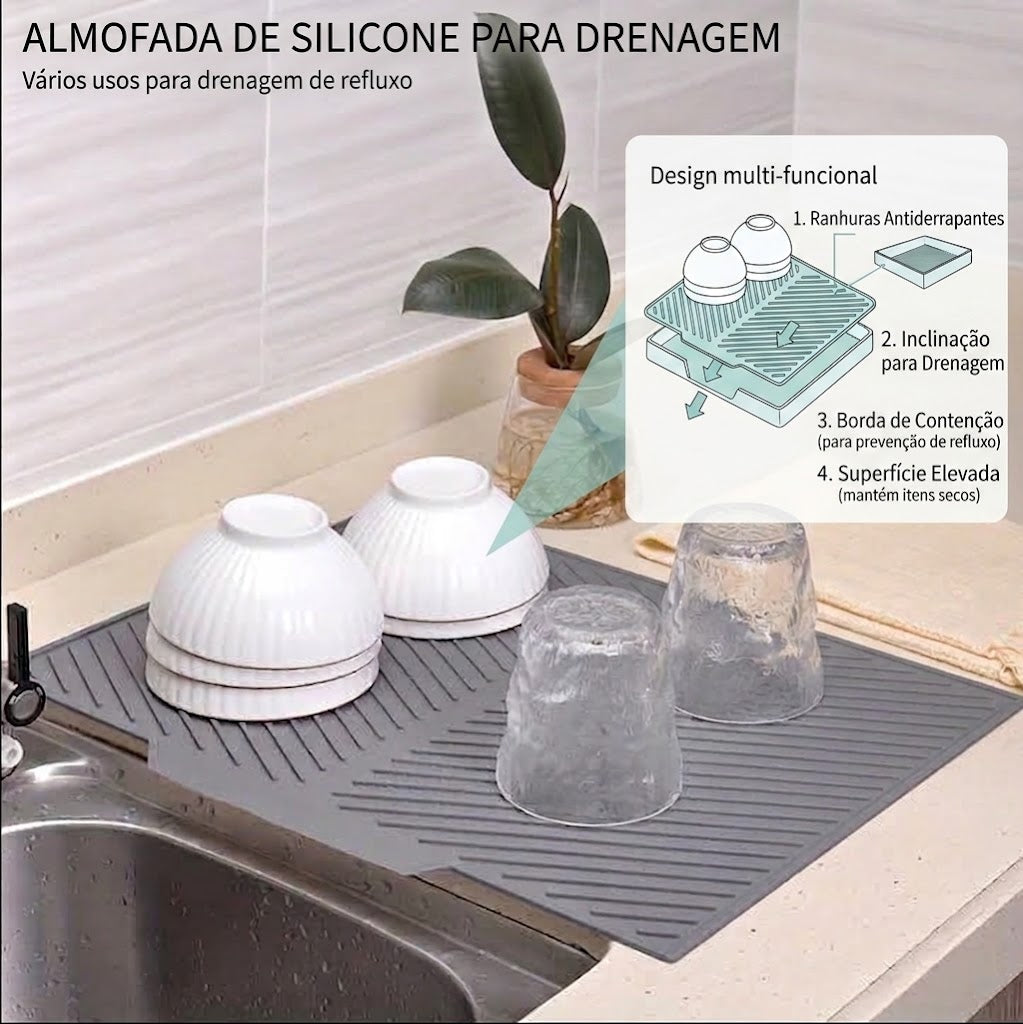 Tapete de silicone para secagem