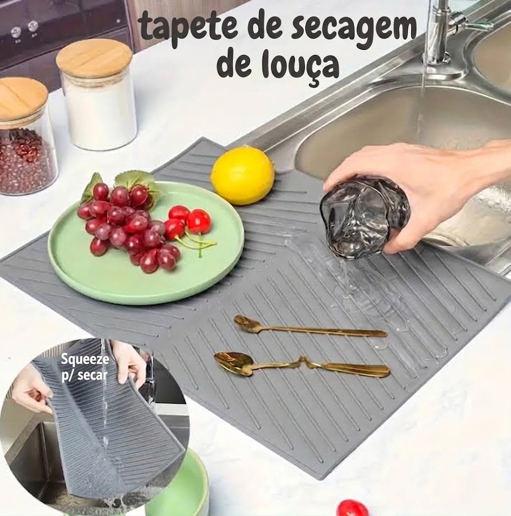 Tapete de silicone para secagem