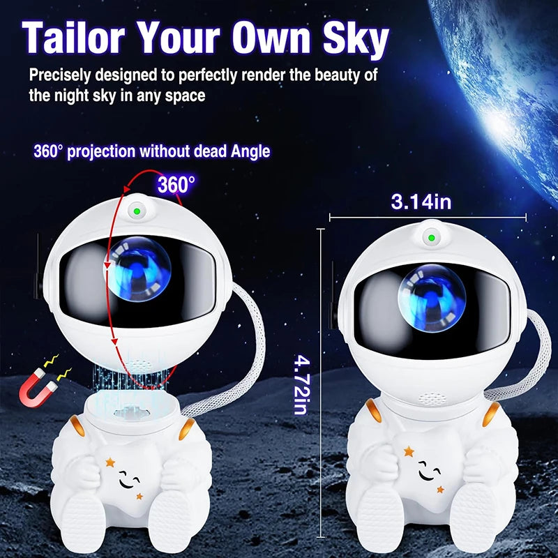 Astronauta galáxia projetor luz