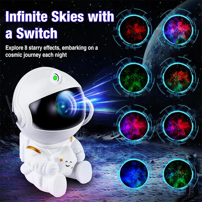 Astronauta galáxia projetor luz