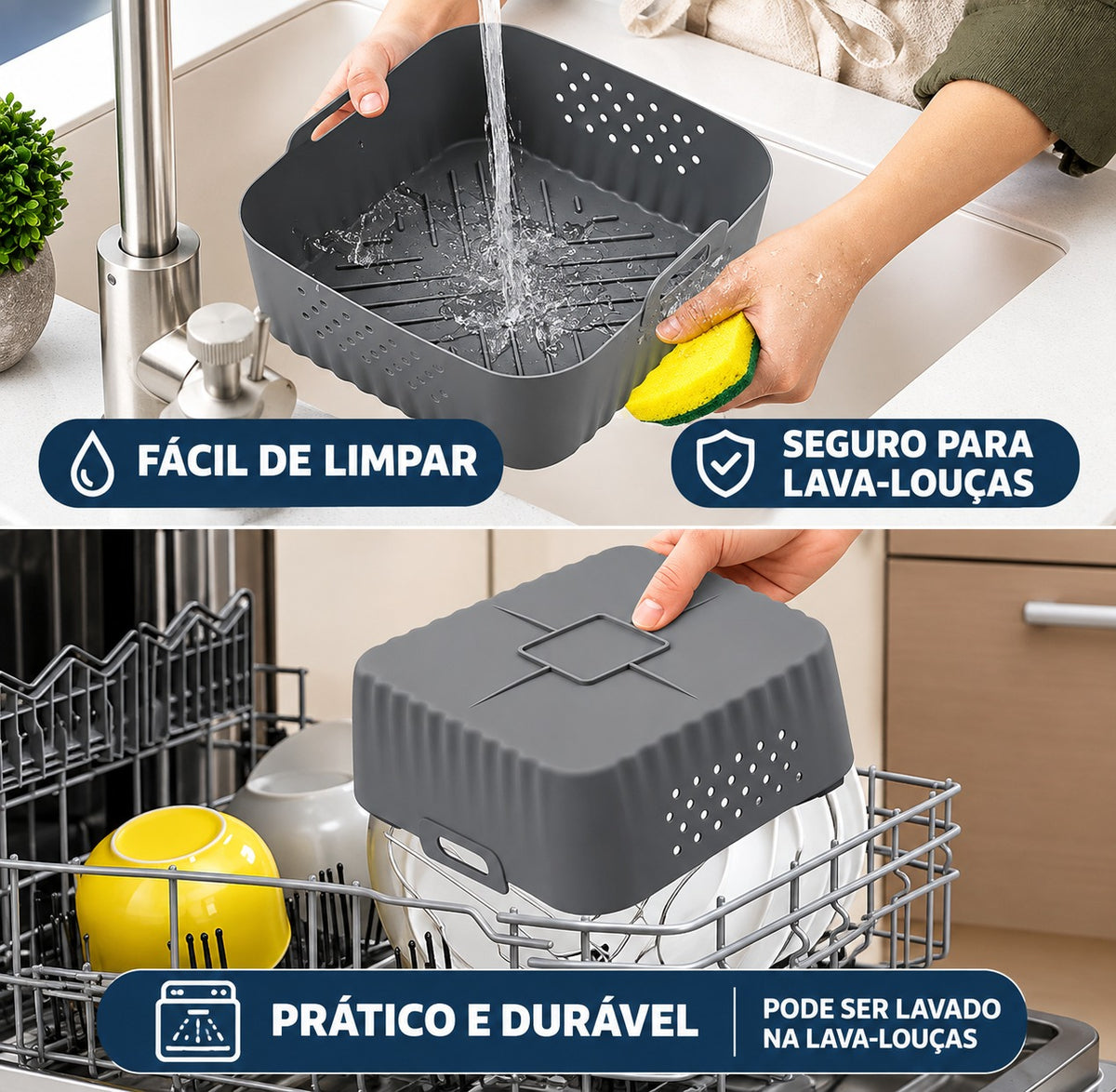 Forros de air fryer de silicone antiderrapante
