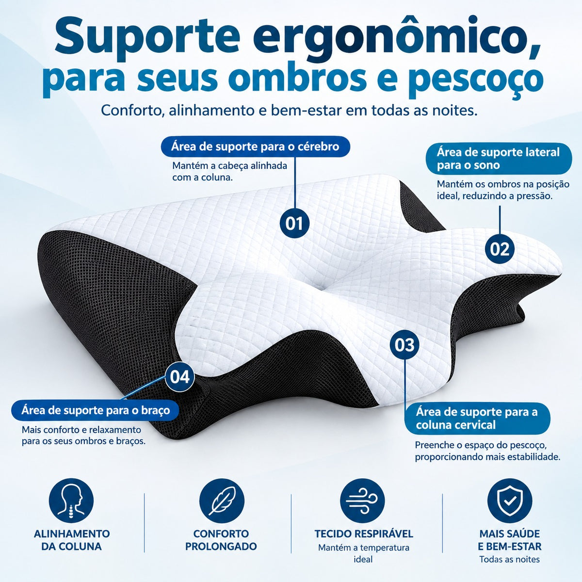 Travesseiro ortopédico cervical