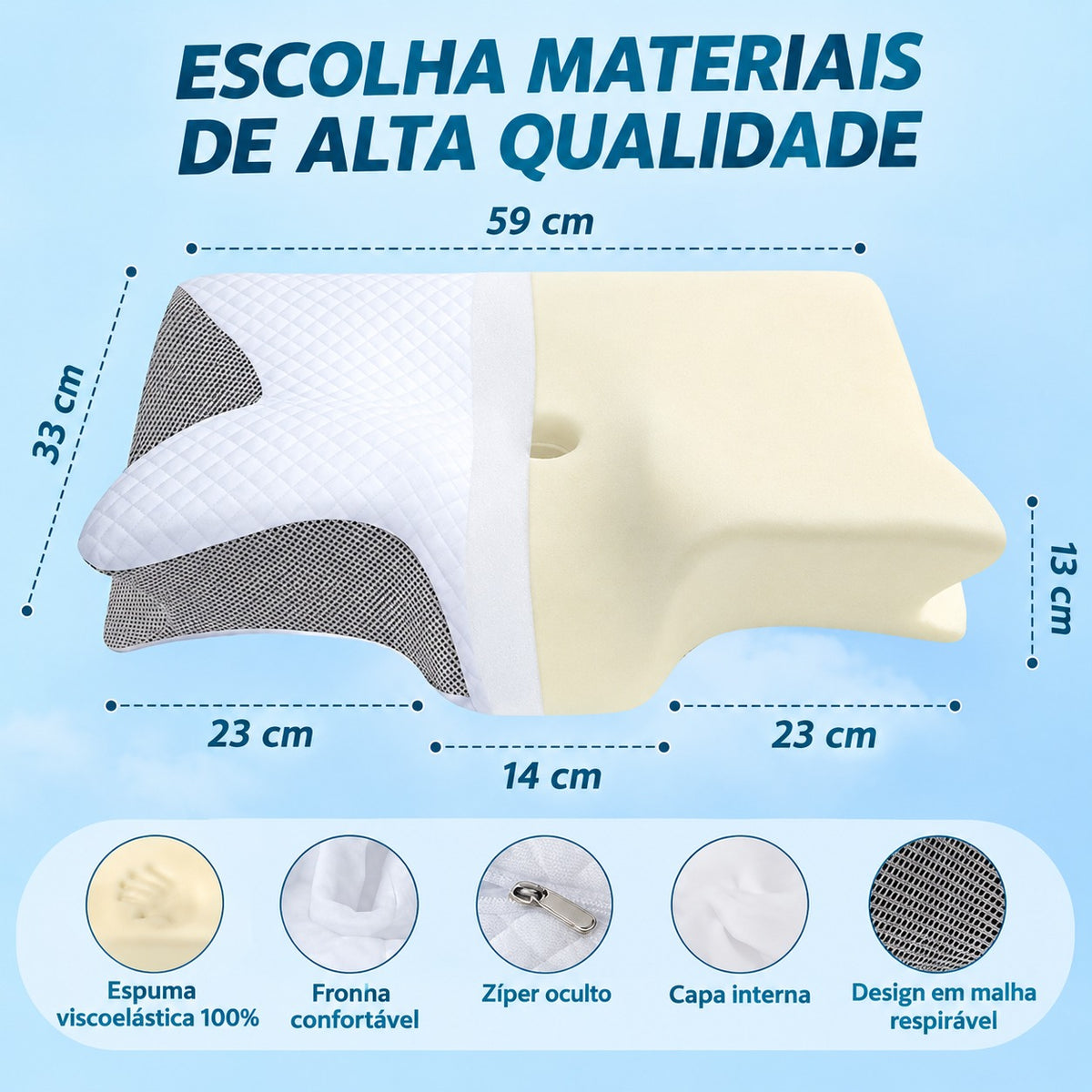 Travesseiro ortopédico cervical