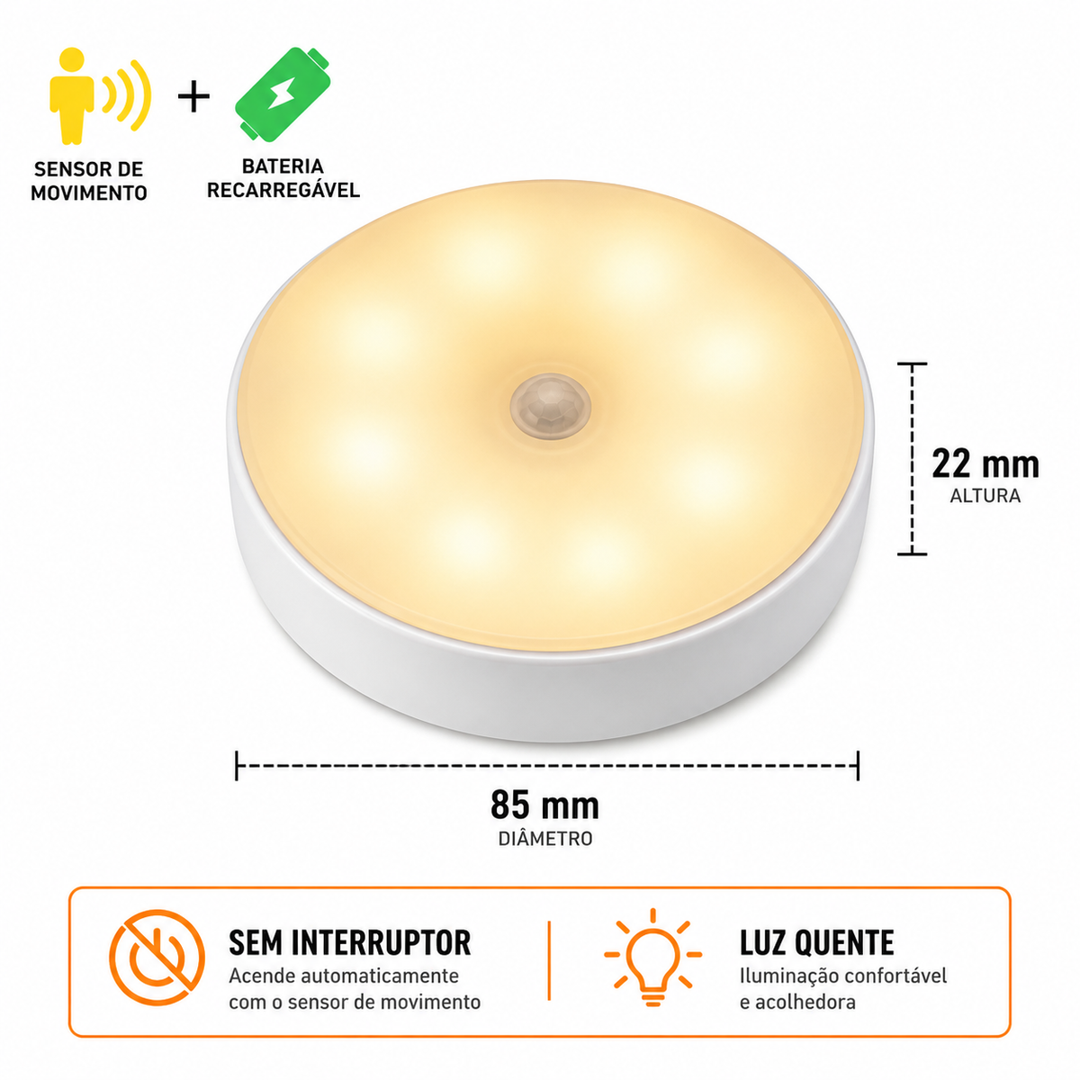 Lâmpada com sensor de movimento