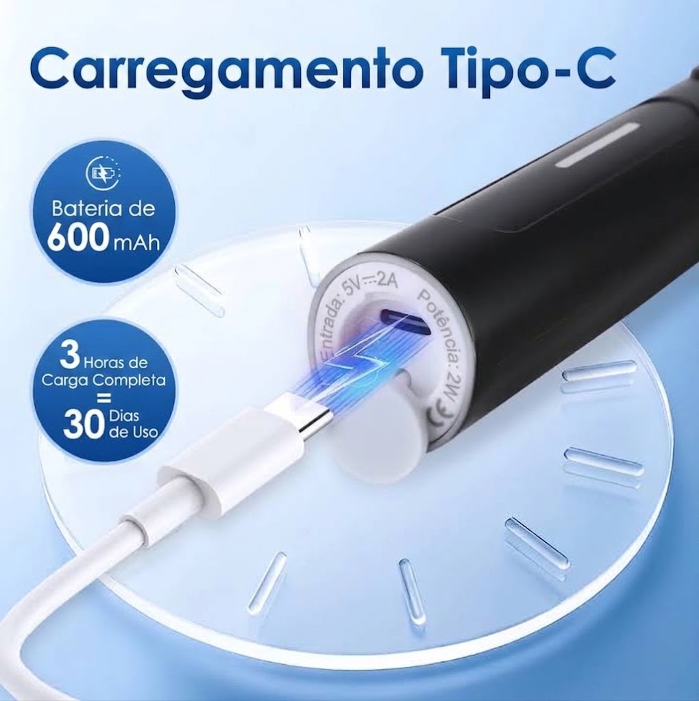 Escova de Dente Elétrica Rotativa