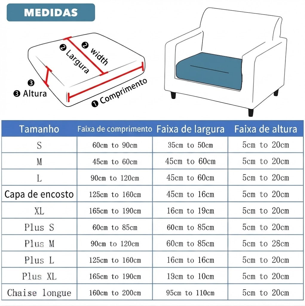 Capa elástica para sofá