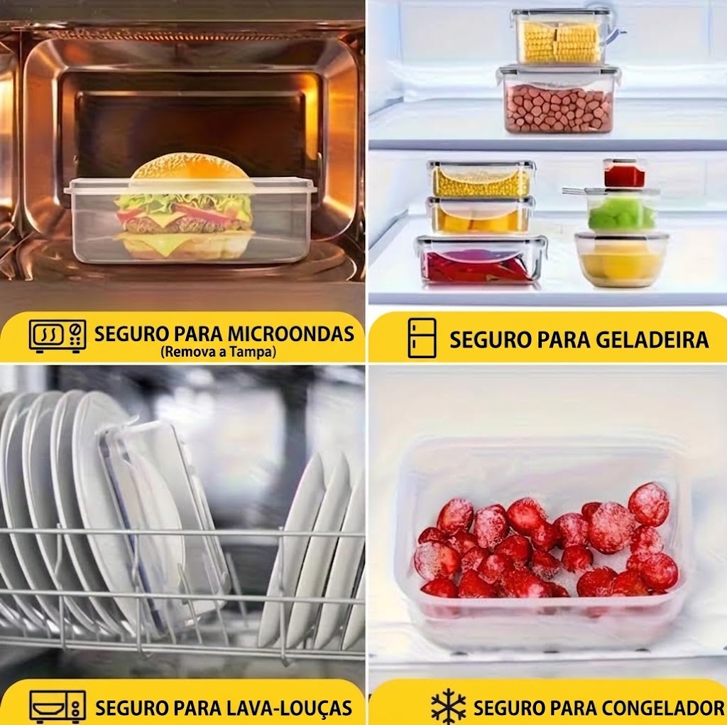 Recipientes para armazenamento de alimentos 8 unidades